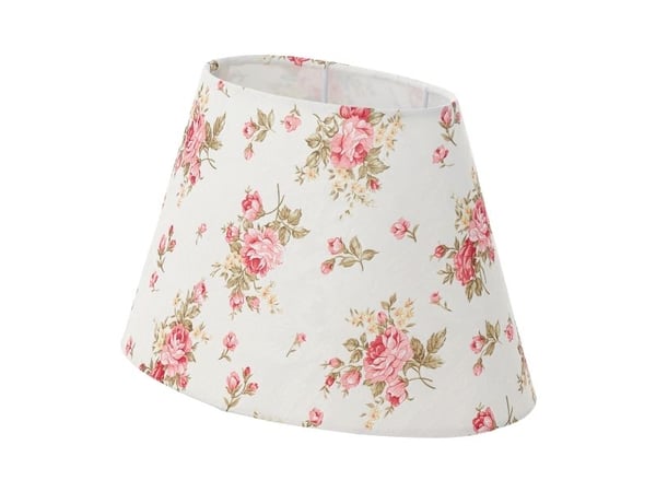 EGLO skjerm L250 oval rose-dekor hvit