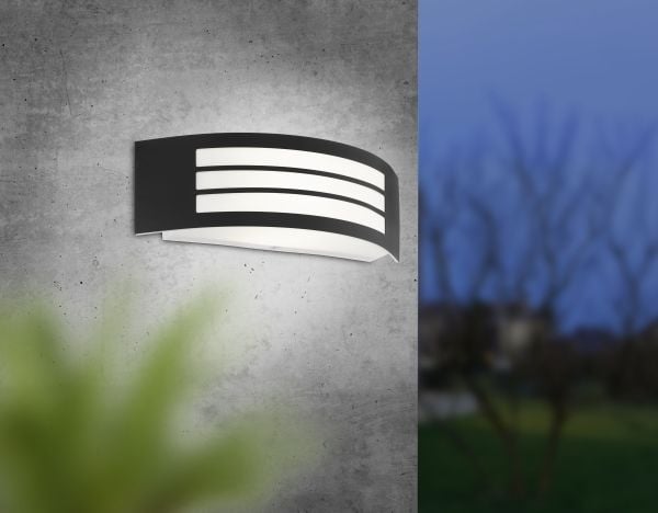 EGLO LEIROS utendørs vegglampe sort