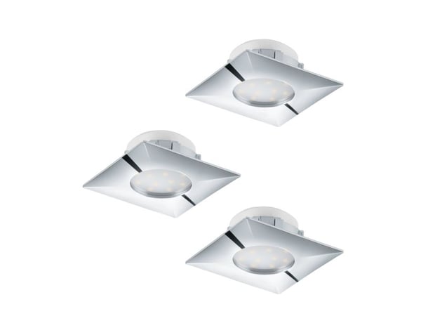EGLO Pineda, Innsunket spotlight, Ikke-utskiftbare pærer, LED, 6 W, 3000 K, Kromfarget