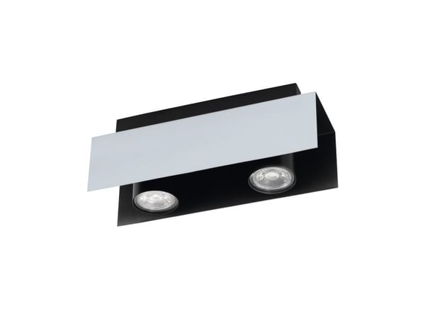 EGLO 97395, 2 ampuller, LED, GU10, 400 lm, Aluminium, Sort, Hvit