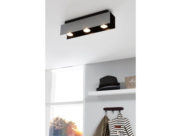 EGLO 97396, 3 ampuller, LED, GU10, 15000 K, 400 lm, Aluminium, Sort, Hvit