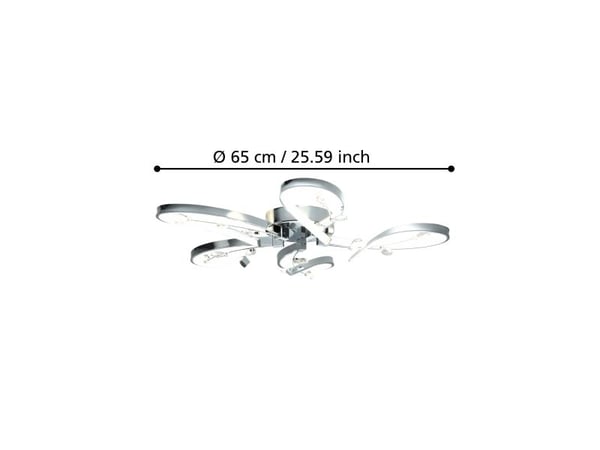 EGLO 97487, 5 ampuller, 3000 K, 4000 lm, Kromfarget, Hvit