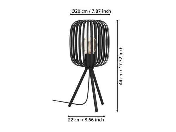 EGLO Romazzina, Musta, Terästä, IP20, II, E27, 1 lamppu(a)