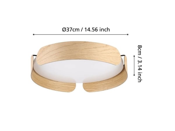 EGLO VALCASOTTO taklampe Ø370 20W 2400LM 3000K brun/hvit FSC