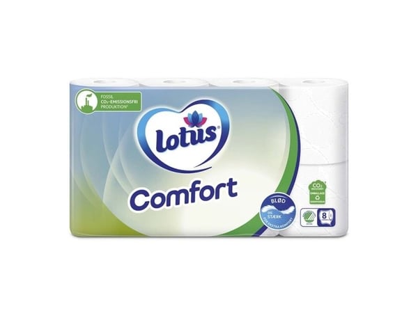 Toalettpapper, Lotus, vit x 18,5 m, kartong med 56 rullar