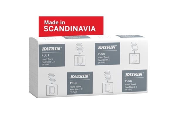 Papirhåndklæder ark, Katrin, Plus, hvid 203mmx320mm, karton a 1995 stk