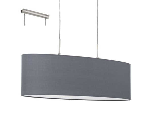 EGLO PASTERI, Overflatebehandlet, Grå, Stoff, Nickel, Stål, Soverom, Spise rom, Kjøkken, Stue, IP20, II