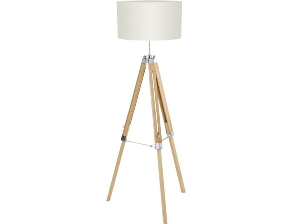EGLO LANTADA, Beige, Soverom, Stue, Kontor, Stoff, Stål, Tre, IP20, II, E27