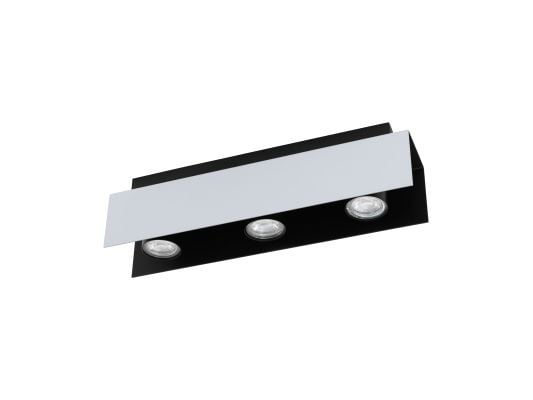 EGLO 97396, 3 ampuller, LED, GU10, 15000 K, 400 lm, Aluminium, Sort, Hvit