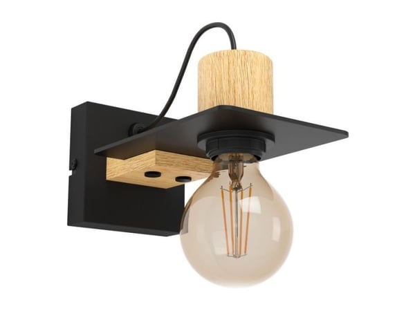 EGLO BRAMERTON WALL E27 SVART/TRE FSC
