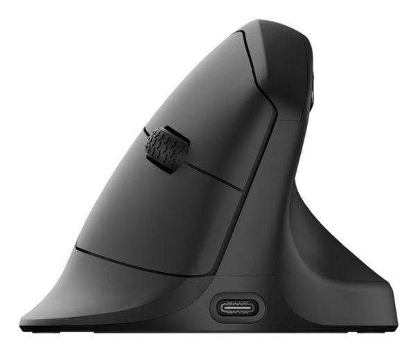 Keychron M5 - Vertikal mus - ergonomisk - optisk - 7 knapper - trådløs, kablet - 2.4 GHz, Bluetooth 5.3, USB-C - svart