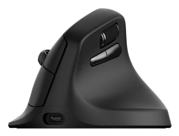 Keychron M5 - Vertikal mus - ergonomisk - optisk - 7 knapper - trådløs, kablet - 2.4 GHz, Bluetooth 5.3, USB-C - svart