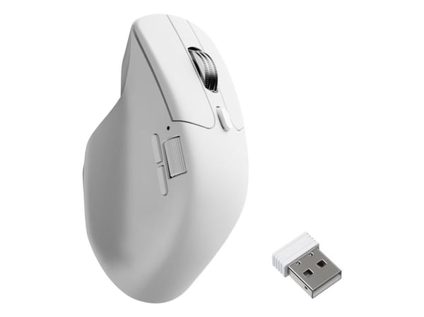 Keychron M6, Oikeakätinen, Optinen, RF Wireless + Bluetooth + USB Type-C, 30000 DPI, Valkoinen