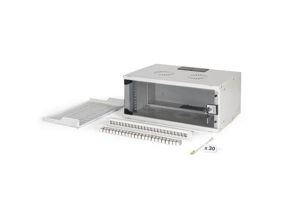 Digitus SOHO PRO Series - Skap - 540x400 mm (WxD) - veggmonterbar - RAL 7035, lysegrå - 4U - 19"