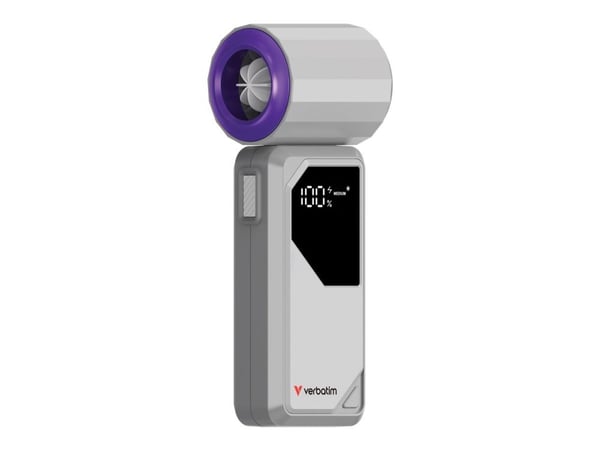Verbatim Cool 'n' Go AirJet - Kjølevifte - bærbar - USB-C - purpur/grå