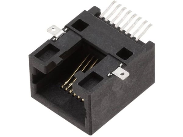 encitech RJJU-88-141-E3H-009 RJ-liitin 3253-0007-02 Liitäntä, uppoasennus vaakasuoraan Nastanumero (RJ) 8P8C Musta 1 kpl