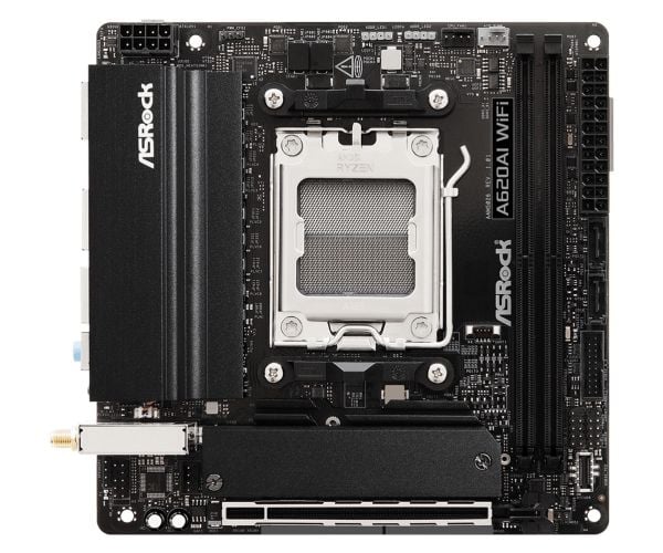 ASRock A620AI WIFI - Hovedkort - mini-ITX - Socket AM5 - AMD A620A Chipset - USB-C 3.2 Gen2, USB-C 3.2 Gen 1, USB 3.2 Gen 1, USB 3.2 Gen 2 - Wi-Fi ...
