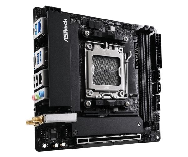 ASRock A620AI WIFI - Hovedkort - mini-ITX - Socket AM5 - AMD A620A Chipset - USB-C 3.2 Gen2, USB-C 3.2 Gen 1, USB 3.2 Gen 1, USB 3.2 Gen 2 - Wi-Fi ...