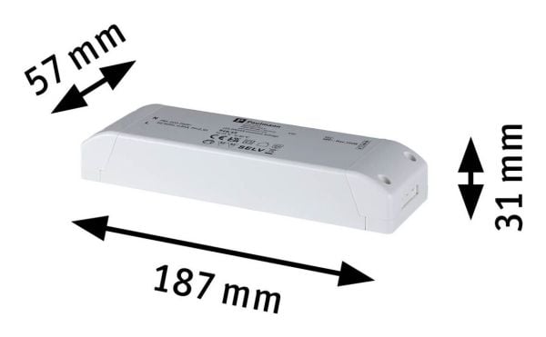Paulmann 94645, Hvit, Plast, II, 30000 timer, AC/DC, 150 W
