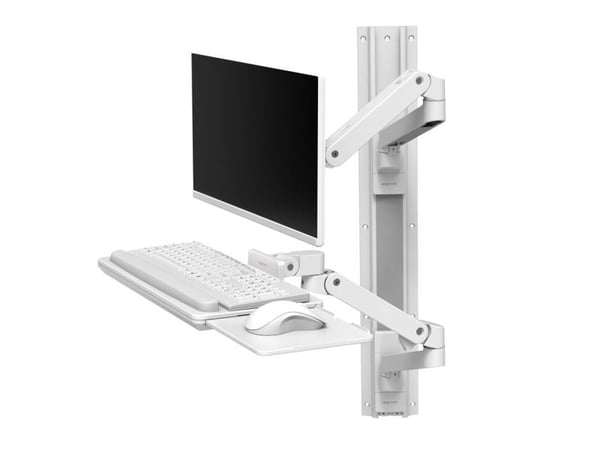 Ergotron LX Pro - Monteringssett (2 armer, 2 utvidelser, tastaturbakke, utrekkbart musebrett, musholder, 2 veggmonteringssokler, veggspor 34", vegg...