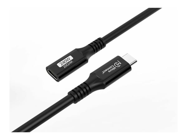MicroConnect Premium - USB-forlengelseskabel - USB-C (hunn) til USB-C (hann) - USB 3.2 Gen 2x2 - 20 V - 5 A - 15 cm - USB Power Delivery (240 W), u...
