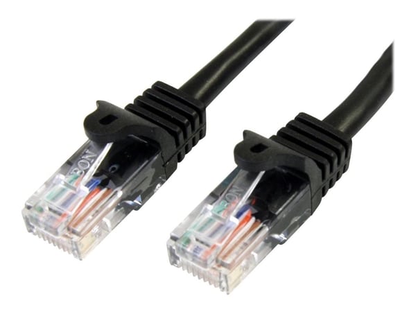 StarTech.com 1m musta Cat5e / Cat 5 Snagless Patch Cable - Patchkabel - RJ-45 (han) til RJ-45 (han) - 1 m - UTP - CAT 5e - knastfri - lajiteltu