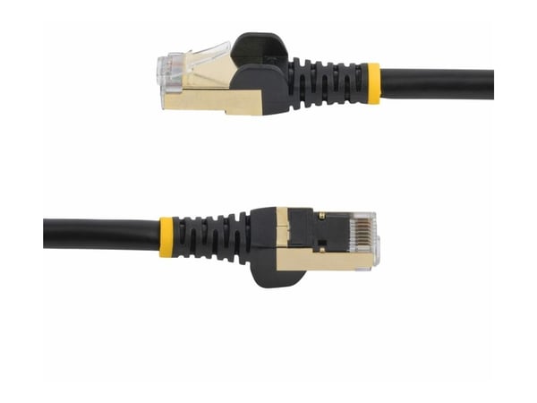 Startech 5m CAT6A Ethernet Cable, 10 Gigabit Shielded Snagless RJ45 100W PoE Patch Cord, CAT 6A 10GbE STP Network Cable w/Strain Relief, Black, UL ...