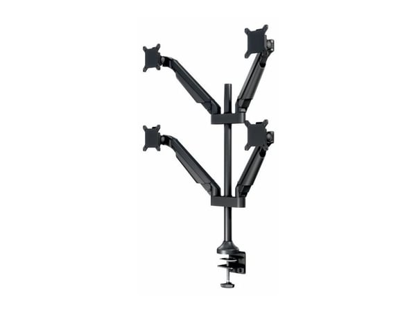 Multibrackets M VESA Gas Lift Arm Quad - Monteringssett (skrivebordsklemmemontering, 4 leddarmer) - for 4 LCD-skjermer - aluminium - svart - skjerm...