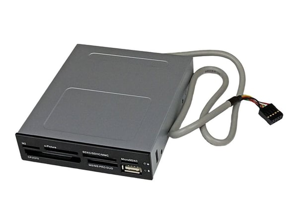 Startech 3.5in Front Bay 22-in-1 USB 2.0 Internal Multi Media Memory Card Reader with Simultaneous Access - CF/SD/MMC/MS/xD - Black (35FCREADBK3) -...