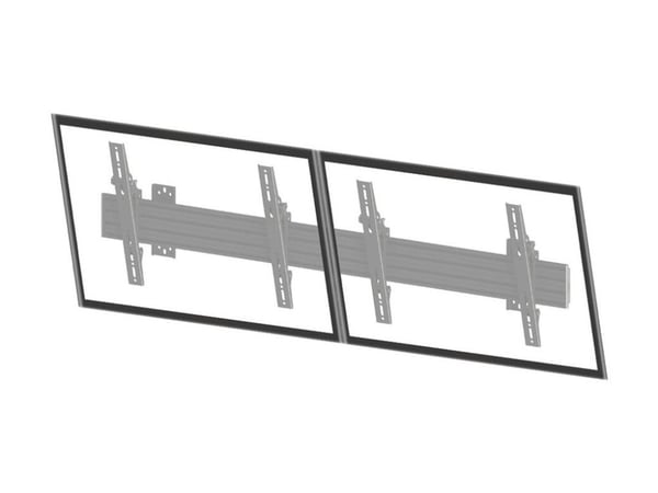 Multibrackets M Wallmount Pro MBW2U - Monteringssats (2 väggplattor, väggskenor, 4 lutningsarmar) - för 2 LCD-bildskärmar - aluminium, stål - svart...