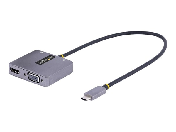 StarTech.com 122-USBC-HDMI-4K-VGA, USB Type-C, HDMI-lähtö, VGA (D-Sub) -lähtö, 3840 x 2160 pikseliä