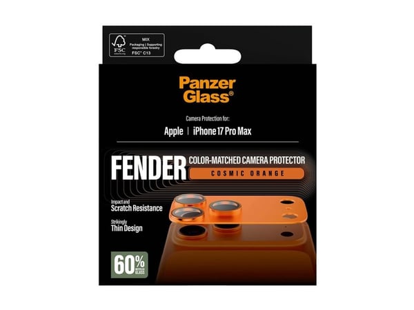 PanzerGlass FENDER - Linsebeskytter for mobiltelefon - oransje - for Apple iPhone 17 Pro Max