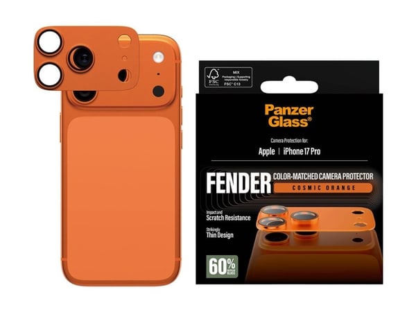 PanzerGlass FENDER - Linsebeskytter for mobiltelefon - oransje - for Apple iPhone 17 Pro
