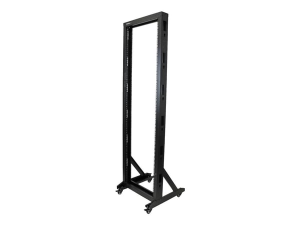 Startech 42U Mobile Open Frame Network Rack with Wheels- 663lbs - 2 Post 19" Portable Rack for Computer, AV, Media, IT Equipment (2POSTRACK42) - Ra...