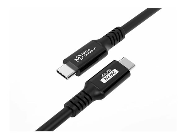MicroConnect Premium - USB-kabel - USB-C (hann) til USB-C (hann) - USB4 Gen3x2 - 48 V - 5 A - 15 cm - USB Power Delivery (240 W), up to 40 Gbps dat...