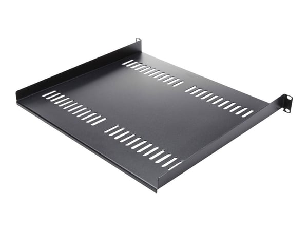 Startech 1U Vented Server Rack Cabinet Shelf, 16in Deep Fixed Cantilever Tray, Rackmount Shelf for 19" AV/Data/Network Equipment Enclosure w/ Cage ...