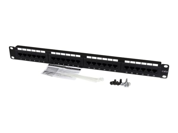 StarTech.com C6PANEL24, RJ-45, Telinekiinnitys, 1U, Musta, RoHS, CE, ETl, UL