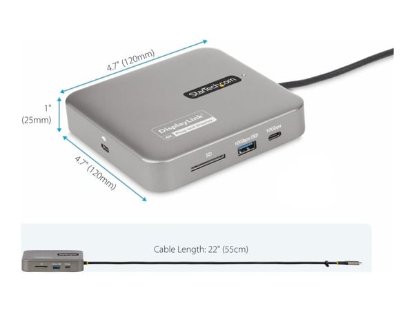 StarTech.com Universal USB C -moniporttisovitin - Apple M1/M2 Dual Display -yhteensopiva - DisplayLink Cert Dual 4K 60Hz HDMI 2.0b - 1xA/1xC USB 3....