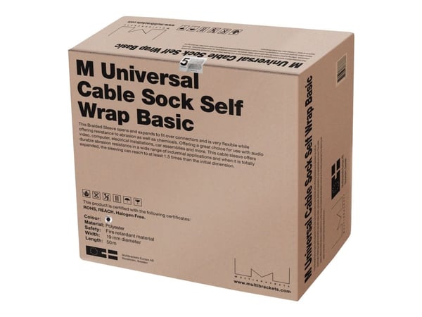 Multibrackets M Universal Cable Sock Self Wrap Basic - Kabelsocka - 50 m - svart