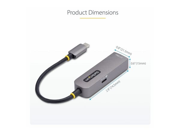 Startech 2.5GbE USB-C to Ethernet Adapter - Nettverksadapter - USB-C 3.2 Gen 1 / Thunderbolt 3 - 10M/100M/1G/2,5 Gigabit Ethernet + USB-C 3.2 Gen 1...