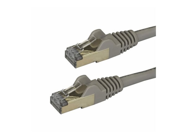 Startech 1.5m CAT6A Ethernet Cable, 10 Gigabit Shielded Snagless RJ45 100W PoE Patch Cord, CAT 6A 10GbE STP Network Cable w/Strain Relief, Grey, UL...