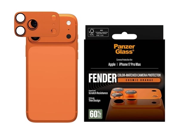 PanzerGlass FENDER - Linsebeskytter for mobiltelefon - oransje - for Apple iPhone 17 Pro Max