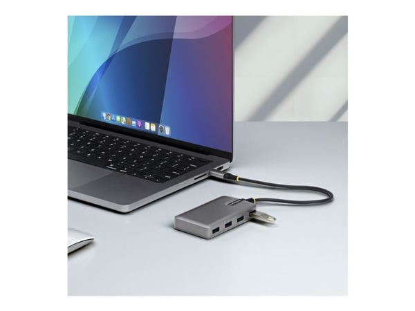 StarTech.com 4-porttinen USB-C-keskitin, USB 3.0 5Gbps, väyläkäyttöinen, USB Type-C - 4x USB-A -keskitin valinnaisella lisävirtatulolla, kannettava...