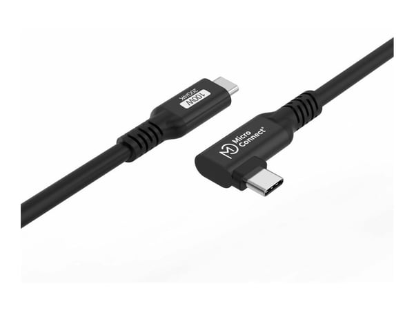 MicroConnect Premium - USB-kaapeli - USB-C (uros) suora - USB-C (uros) kulma - USB 3.2 Gen 2x2 - 20 V - 5 A - 15 cm - USB Power Delivery (100 W), j...