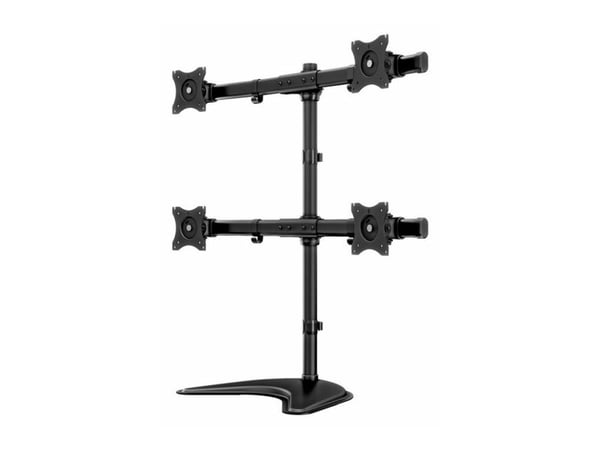 Multibrackets M Deskstand Basic Quad - Monteringssett (skrivebordsmontering) - for 4 LCD-skjermer - stål, høyverdig aluminium - svart - skjermstørr...
