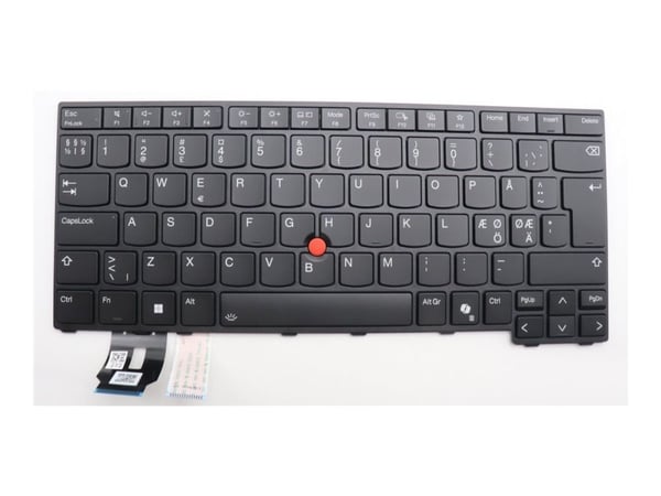 Chicony - Erstatningstastatur for bærbar PC - med Trackpoint - bakbelysning - QWERTY - Nordisk - svart - FRU