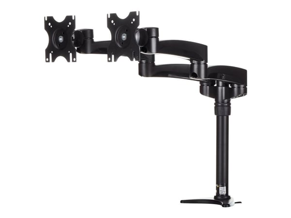 Startech Desk Mount Dual Monitor Arm - Articulating - Supports Monitors 12" to 24" - Adjustable VESA Monitor Arm - Grommet or Desk Mount - Black (A...
