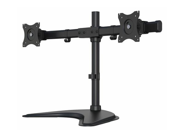 Multibrackets M Deskstand Basic Dual - Monteringssett (skrivebordsmontering) - for 2 LCD-skjermer - stål, høyverdig aluminium - svart - skjermstørr...