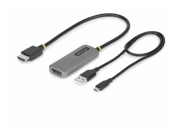 Startech HDMI to DisplayPort Adapter, 8K 60Hz, Active Video Converter - Adapterkabel - HDMI hann til DisplayPort hunn - 30 cm - romgrå - aktiv, 8K ...