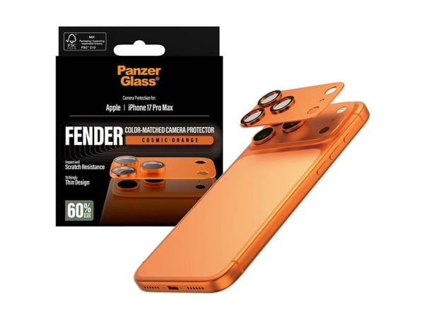 PanzerGlass FENDER - Linsebeskytter for mobiltelefon - oransje - for Apple iPhone 17 Pro Max